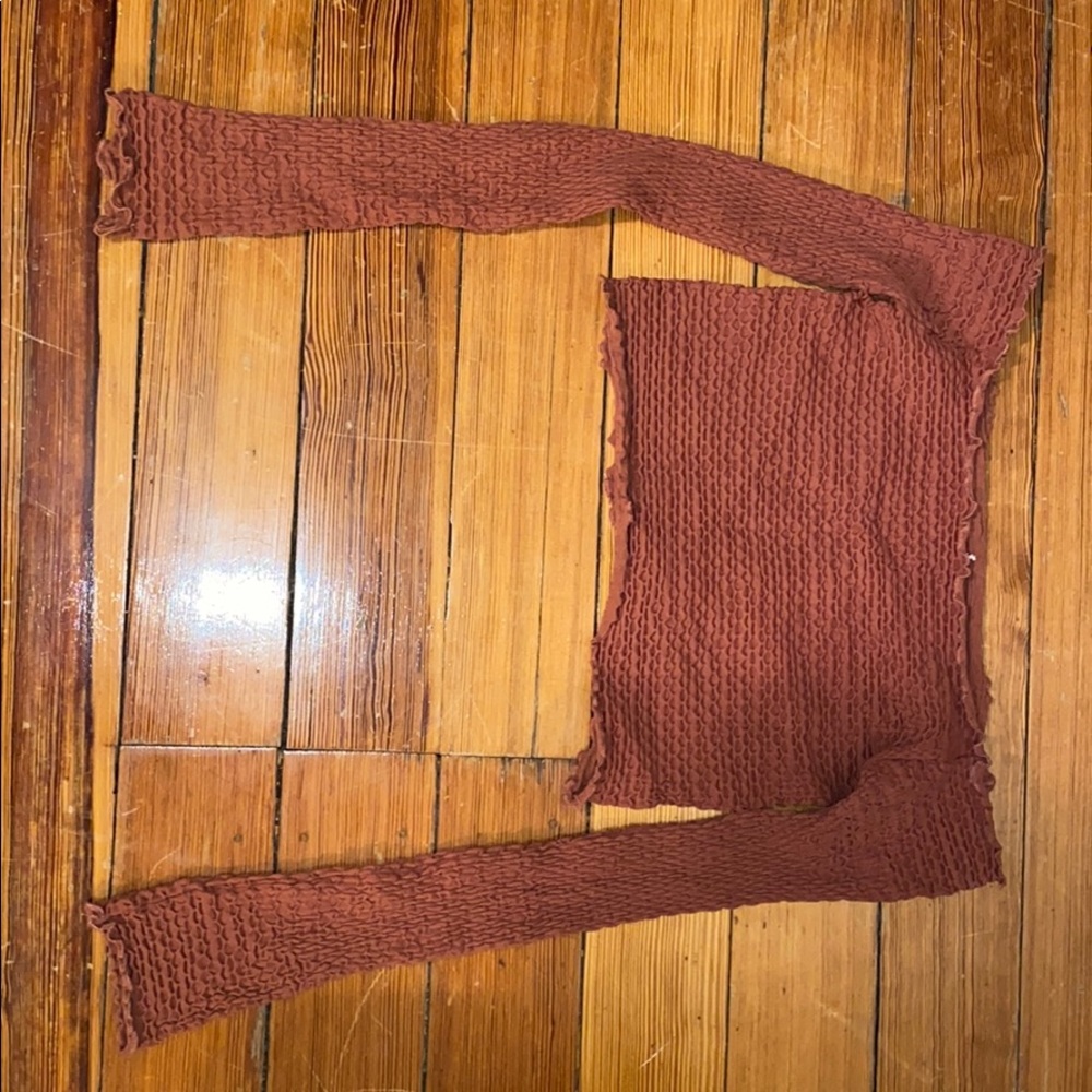 Free people long sleeve off the shoulder shirt